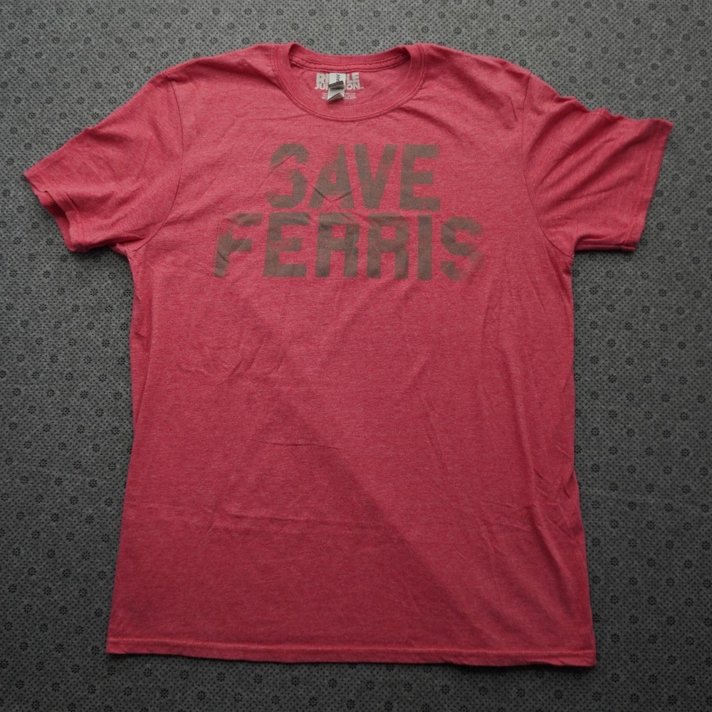 Save Ferris Ferris Bueller's Day Off T-Shirt Ripple Junction Mens Large Red